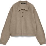 Vero Moda Trui Vmexciting Ls Polo Neck Pullover Bo 10336334 Silver Mink/melange Dames Maat - M