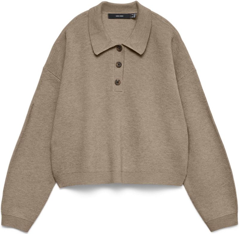 Vero Moda Trui Vmexciting Ls Polo Neck Pullover Bo 10336334 Silver Mink/melange Dames Maat - M