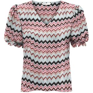 Only - Onlnova Life Vis Blair Top Aop - Calypso Coral - Thermoshirt