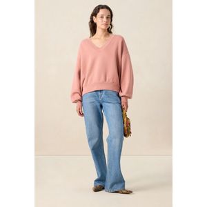 Sissy-Boy - Oversized Sweater - Roze - V-hals