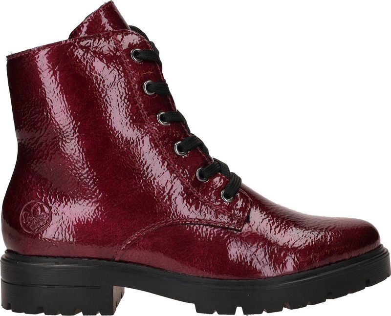 Rieker - Veterboots - Lak - Dames - Antistress-voetbed - Rubber loopzool