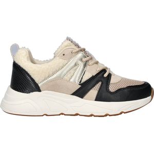 Nelson - Dames Sneaker - Imitatieleer - Mesh - Fake Fur - Chunky Loopzool