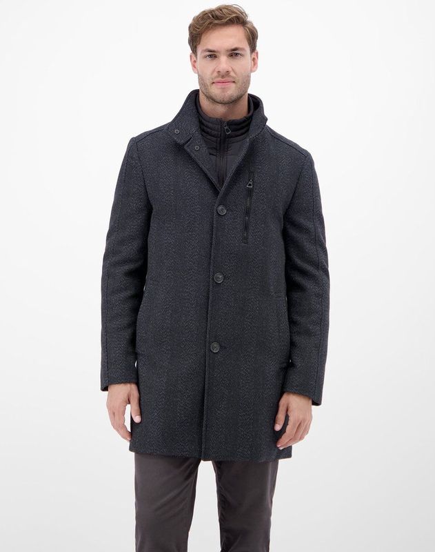 Lerros - Korte Jas - Classic Navy - Met Opstaande Kraag en Knoopsluiting