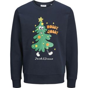 Jack & Jones Heren Kersttrui JJXMAS JOLLY Blauw - Maat XXL