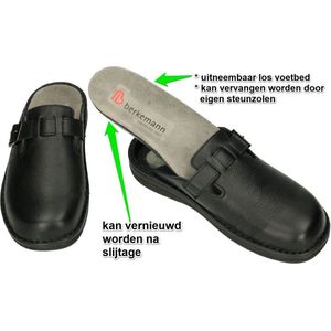 Berkemann - Max-Plus - Pantoffels - Zwart - Orthopedisch Hoogcomfort