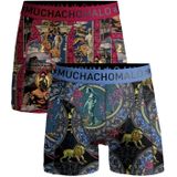 Muchachomalo - Boxershort - Blauw Rood - Rome - Katoen - 3 Pack