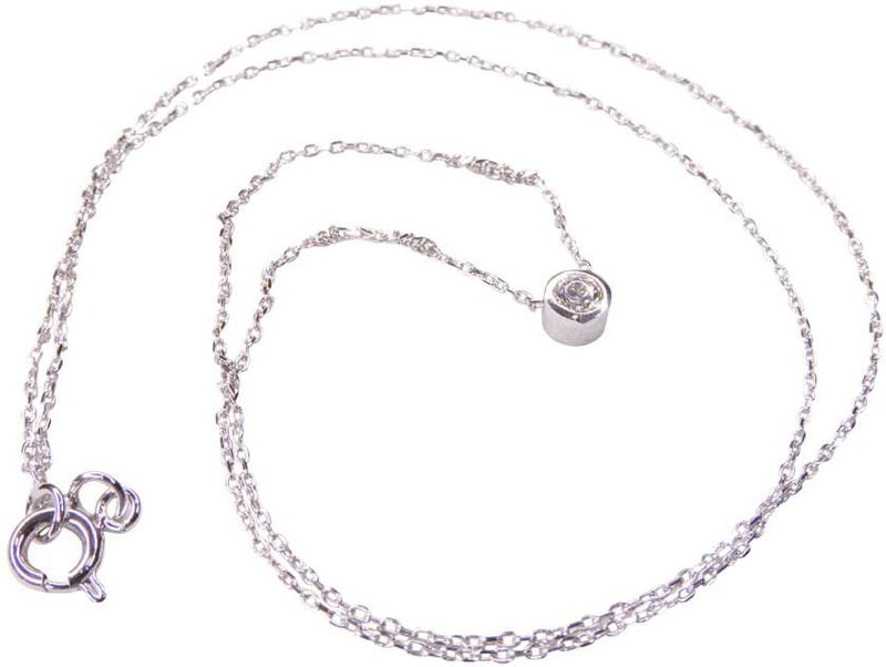 Christian - Miniatuur Ketting - Wit Goud - Zirkonia - 45 cm