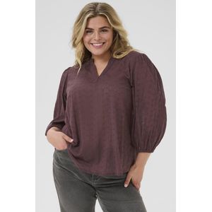 Kaffe Curve, Dames, Blouses & Shirts, Bruin, Maat: 2XL