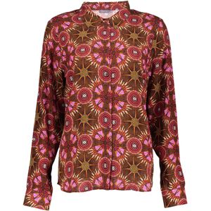 Bruine Blouse - Print in Bohemian Style - Gouden Lurex
