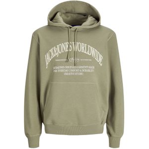 Jack & Jones - Hoodie - Grijs - Katoenmix met Stretchgehalte