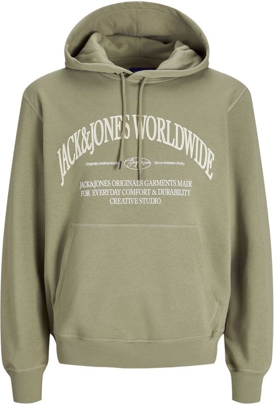 Jack & Jones - Hoodie - Grijs - Katoenmix met Stretchgehalte