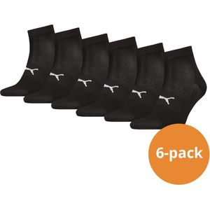 Puma - Sport Quartersokken Light - Zwart - 6-pack
