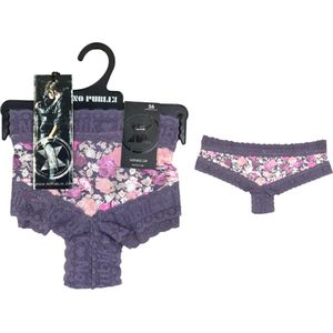 Dames Hipster - Rozen - Paars - Kant