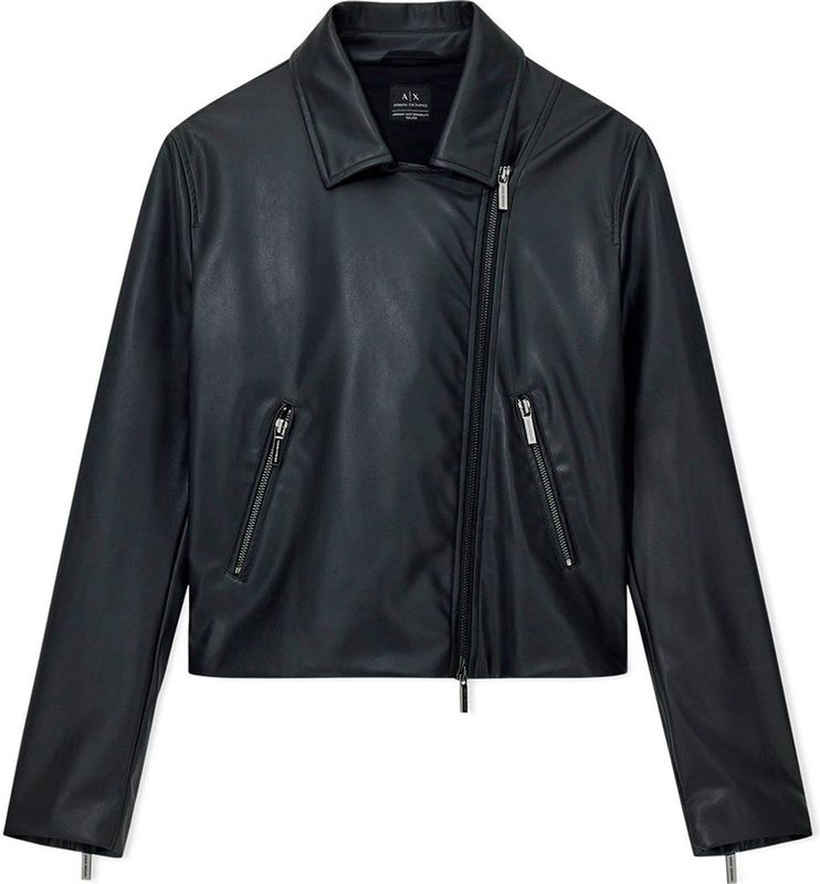 AIX Armani Exchange - Eco-leren Jack - Zwart - Casual - Polyester