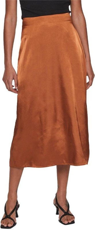 Vila Shima Hoge Taille Midi-rok Bruin 34 Vrouw