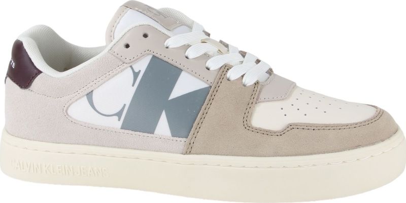 Calvin Klein - Heren Sneaker - Beige - Met Bordeaux Accenten
