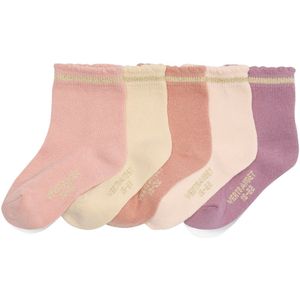Vertbaudet - BASICS - Set van 5 Paar Glittersokken - Zacht - Voor Babymeisjes