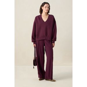 Sissy-Boy - Donkerrode High Waist Wide Leg Broek