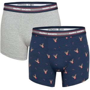 Happy Shorts 2-pack kerst boxershorts heren reindeer
