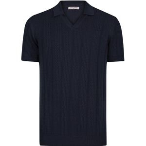Felix Hardy Tricot Polo Shirt Korte Mouwen Heren Navy - L
