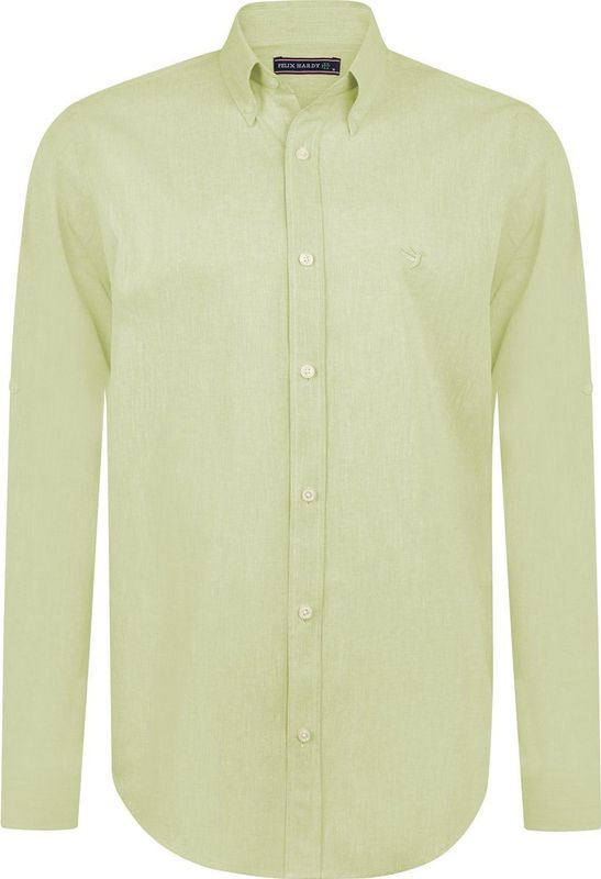 Felix Hardy - Overhemd - Licht Groen - Katoen Linnen - Heren - 2XL