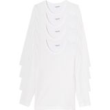 Vertbaudet - Set van 4 - T-shirts - Wit - Katoen, Lange Mouwen, OEKO-TEX® STANDARD 100