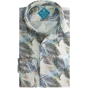 District Indigo Pique Performance Overhemd Print (7.41.025.716 - 378)