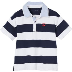 Gestreepte Polo - Blauw - Poloshirt - Met Dubbele Kraag