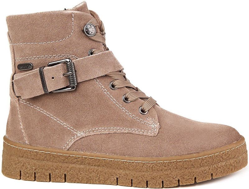 Marco Tozzi - ZLN 0532 - Kuitlaarzen - Grijs met een Lichte Roze Tint - Bont Gevoerd - Echt Leer