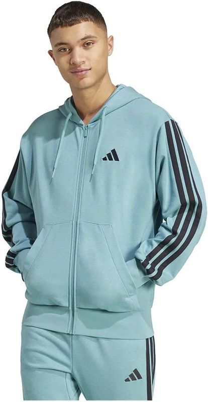 adidas - Hoodie - Zwart - Sweaterstof - Geribbelde Boorden