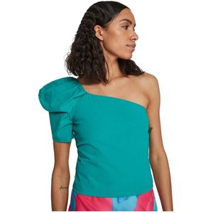 Vila - Vega One Shoulder - Top - Groen - Korte Mouwen - Regular Fit