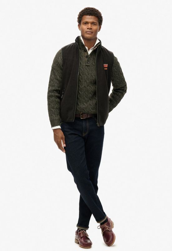 Superdry - Active Fleece Gilet - Zwart - Relaxed Fit