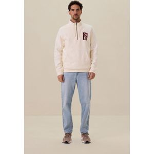 Sissy-Boy - Witte sweater met rits en artwork