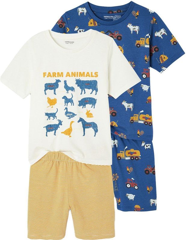 Set van 2 Pyjamabroeken - Koningsblauw - Boerderijthema - Voor Jongens