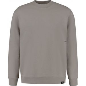 Purewhite - Heren Loose Fit Sweater - Taupe - Crewneck LS