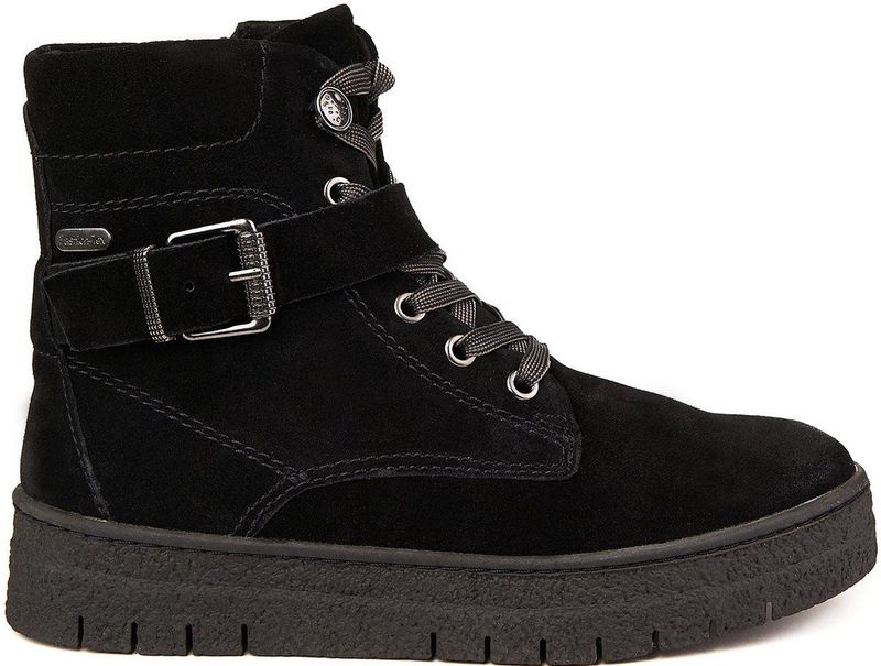 Marco Tozzi - ZLN 0531 - Enkellaarsjes - Zwart - Echt Lederen - Casual Sports Hiking