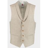 Club of Gents - CG Paddy - Gilet - Beige - Mix van Linnen, Lyocell, Polyamide en Elastaan