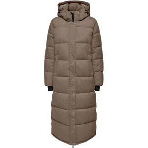 ONLY Dames ONLANN Premium Puffer Coat X-Long OTW jas, bruin, L, bruin, L
