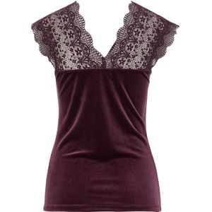 WE Fashion - Top - Aubergine - Mouwloos - Slanke Pasvorm