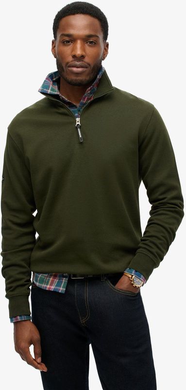 Superdry Utility Logo Henley Half Rits Trui