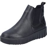 Rieker - Enkellaarsjes - Zwart - Imitatieleder - Platte Hak