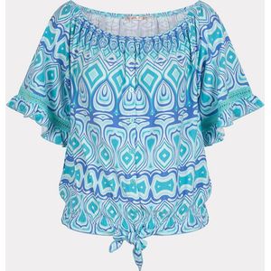 Esqualo - Blouse - Blauw - Knot Graphic