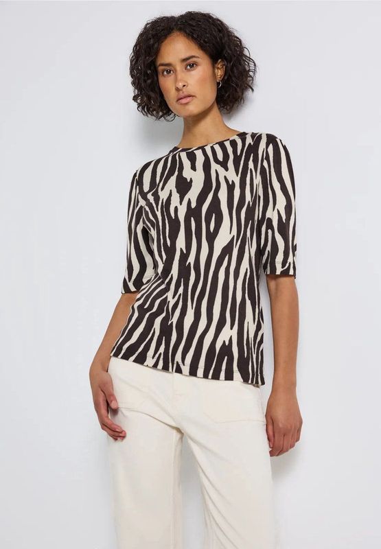 Street One - Dames Basic Shirt - Bruin