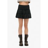 Superdry - W7210319A - Gestreept Gebreid Minirok - Zwart - Casual - Katoen