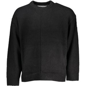 Calvin Klein - Vesten - Zwart - Trui met Ronde Hals en Contrasterende Details