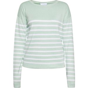 usha - BLUE LABEL - Trui - Lichtgroen/Wit - Knitwear - Lange Mouw