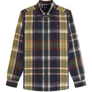 Fred Perry - Fp Madras - Overhemd - Marineblauw - Lang
