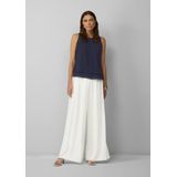 s.Oliver - Hoge Crêpe Broek - Met Wijde Pijpen - Elegante Plooien