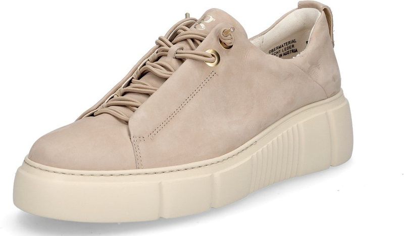 Sneakers - Effen - Leer - Profielzolen - Snoersluiting - Middelhoge Hak