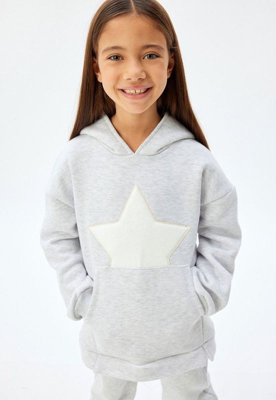 Koton Sweatshirt  grijs gemêleerd / wit